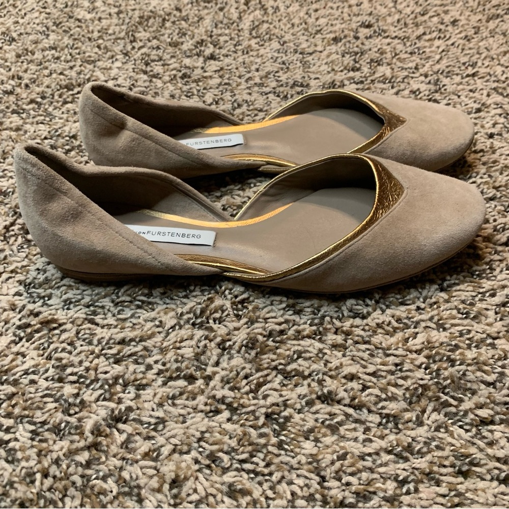 - 💛 RARE Suede Diane von Furstenberg Flats Sample Shoes - Picture 12 of 13